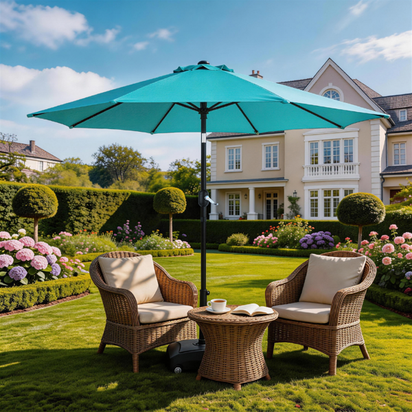 9FT 天蓝色  转向头 KD 圆形  太阳伞 涤纶布 6铁伞骨 铁中柱-25