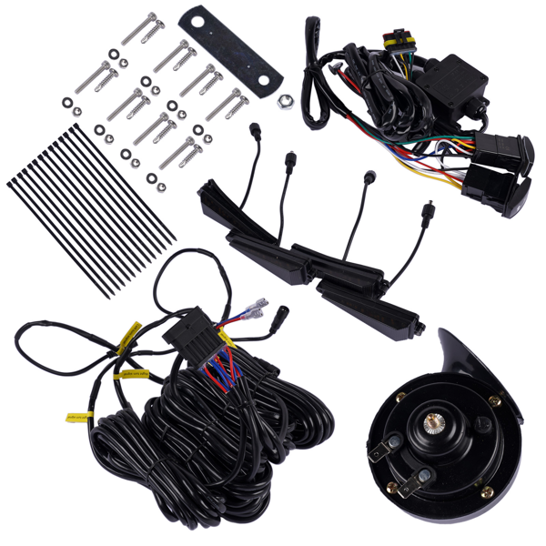 转向灯套件 UTV Turn Signal Kit w/ 110D Horn Street Legal Rocker Switch Triangle LED Lights Replacement for Polaris, Can-Am, Teryx, CFMoto-2