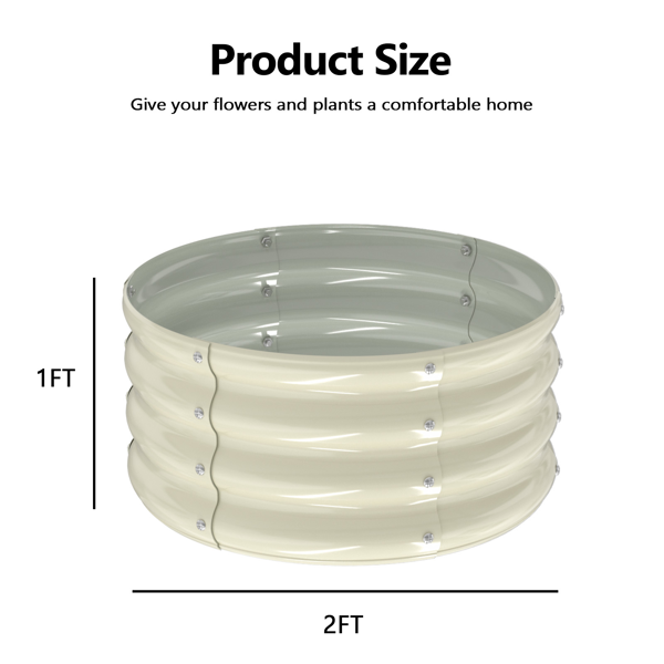 2PCS 2*2*1FT 米白色 拼接式圆形镀锌板 铁种植-2