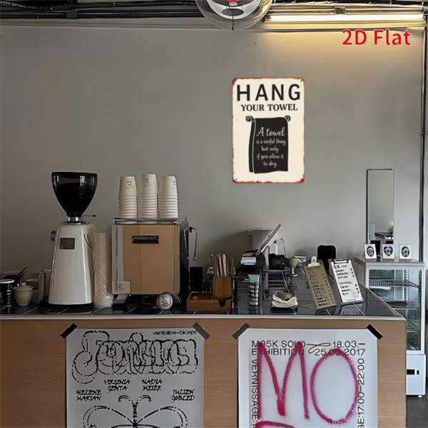 CIFbuy 复古趣味毛巾挂金属墙饰乡村农舍浴室车库铁艺毛巾架装饰（TikTok、temu 下自提）-3