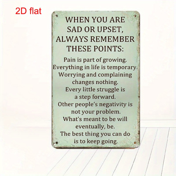 CIFbuy 复古金属励志语录牌当你悲伤或不安乡村风墙面装饰（TikTok、temu pick-up service）-1