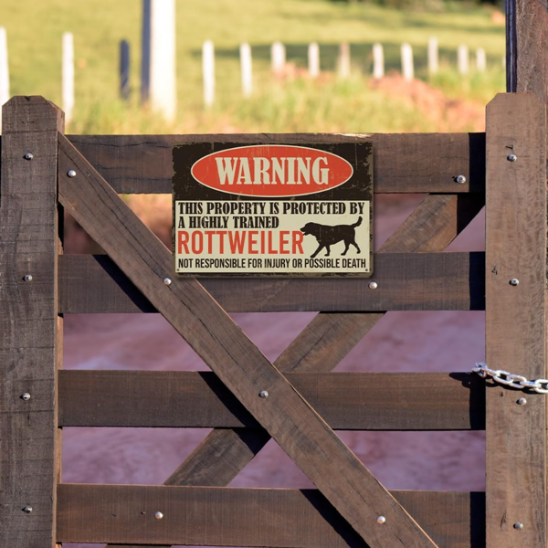 CIFbuy 罗威纳警示金属牌小心狗狗私人住宅户外门栏墙面装饰（TikTok、temu 下自提）-4