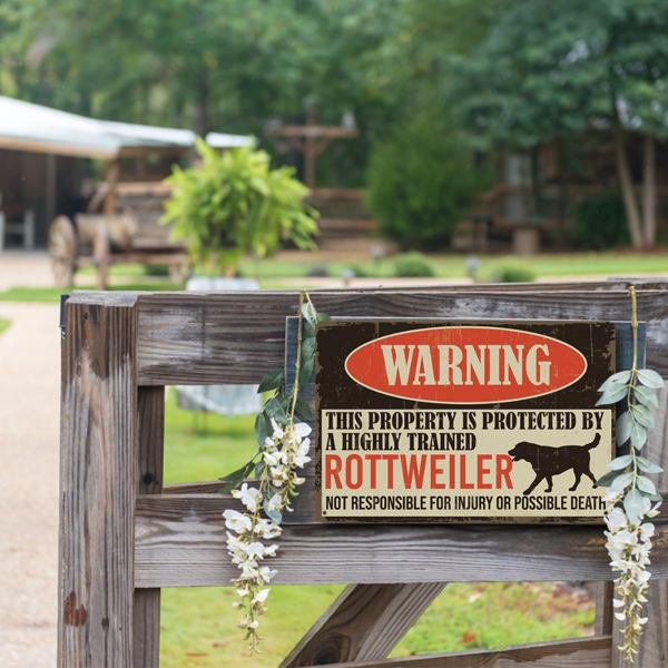 CIFbuy 罗威纳警示金属牌小心狗狗私人住宅户外门栏墙面装饰（TikTok、temu 下自提）-5