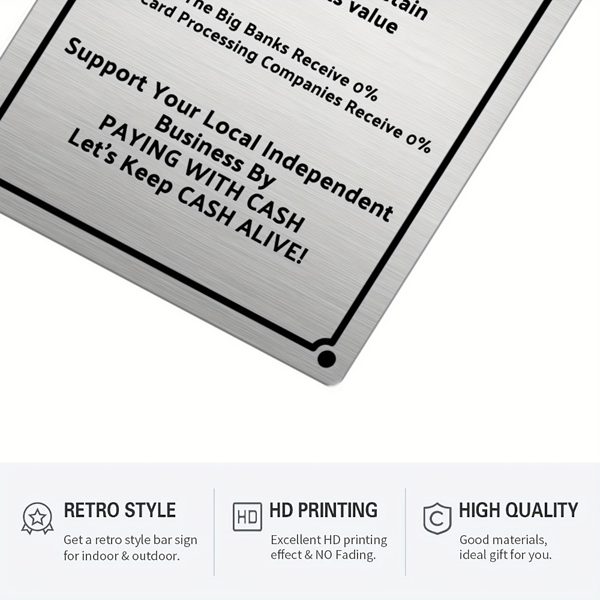 CIFbuy2D 平面铝艺画现金是王者拉丝铝制标牌房间墙面装饰挂牌（TikTok、temu 下自提）-4