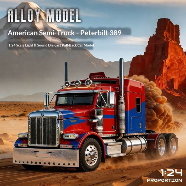 Semi Truck Toys for Boy Heavy Trucks,Metal Diecast Trucks Model Pull Back Cars with Light and Sound,Truck and Trailer Toys for Boys,Toy Trucks for Boys Age 4-8-7