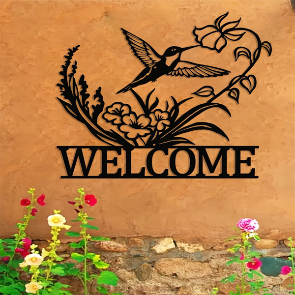 CIFbuy复古蜂鸟猫头鹰蝴蝶铁制挂墙装饰艺术套装（TikTok、temu下自提）-4