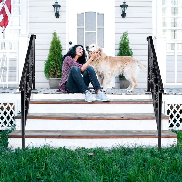 【替换22762521】哑光黑色   4阶 单宝塔加方葫芦装饰 庭院楼梯扶手-19