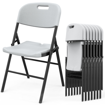 4pcs 白色 吹塑弧背座椅款 庭院吹塑折叠椅