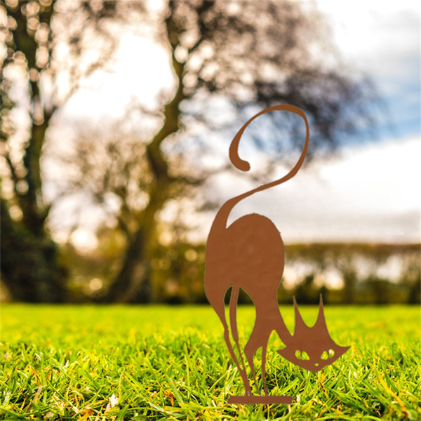 CIFbuy哥特式黑猫金属墙艺 复古万圣节圣诞节室内外庭院装饰（TikTok、temu下自提）-6