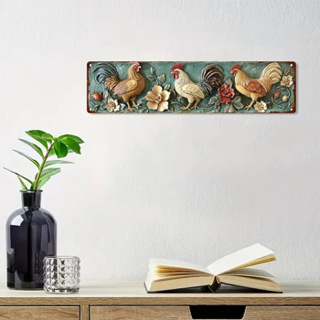 CIFbuy 复古公鸡金属墙面雕塑家居酒吧咖啡馆装饰节日礼品（TikTok、temu 下自提）