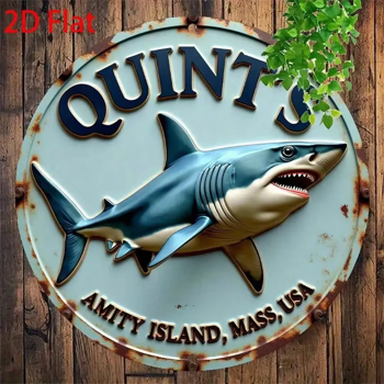 CIFbuy 大白鲨电影友好岛鲨鱼金属标牌复古铁皮画洞穴墙面装饰（TikTok、temu 下自提）