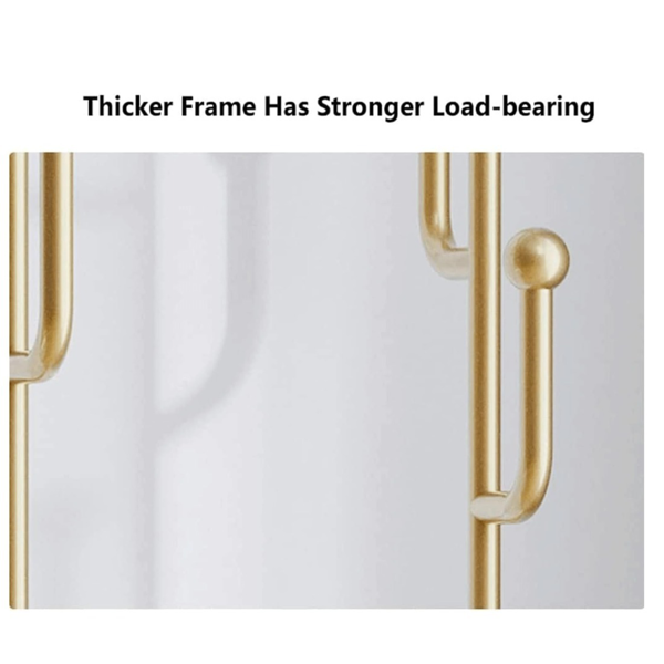 Clothing Rack, Golden Metal Freestanding Heavy Duty Clothes Rack with Marble Base, Multipurpose Garment Hanger for Bedroom, Hat, Scarf, Jacket-3