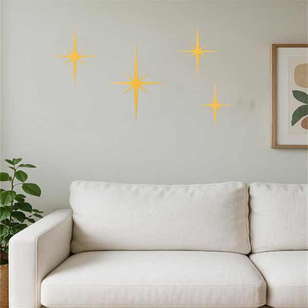 CIFbuy中世纪八角星形墙壁装饰铁制4件套简易安装(TikTok、temu下自提)-1