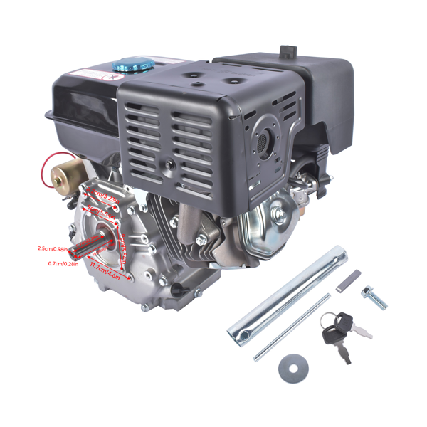 A3 四冲程 389cc 13HP OHV水平轴电启动汽油发动机黑色 4 Stroke 13HP 389cc Gas Engine with Electric Start, Go Kart Engine Horizontal Shaft OHV Gas Motor, Gas Powered Multi-Use Engine Black-7