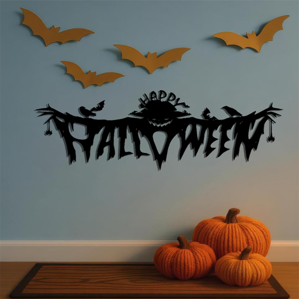 CIFbuy哥特万圣节金属墙壁装饰挂件客厅卧室幽灵室内哥特风格恐怖主题派对装饰（TikTok、temu下自提）-4