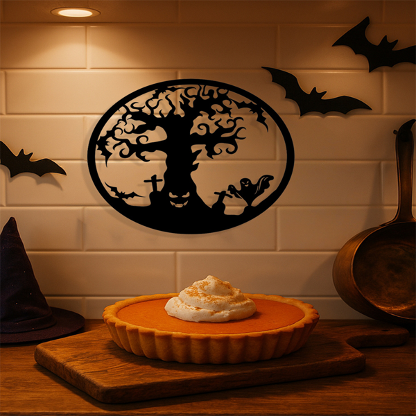 CIFbuy哥特金属生命树墙艺雕塑黑色锻铁墙饰室内户外万圣节家居装饰（TikTok、temu下自提）-5