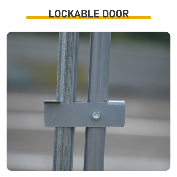 3*2*2/9.8*6.5*6.5ft 银色 尖顶顶部半开间 拼接 180gPE雨布 镀锌管 铁鸡兔笼-18