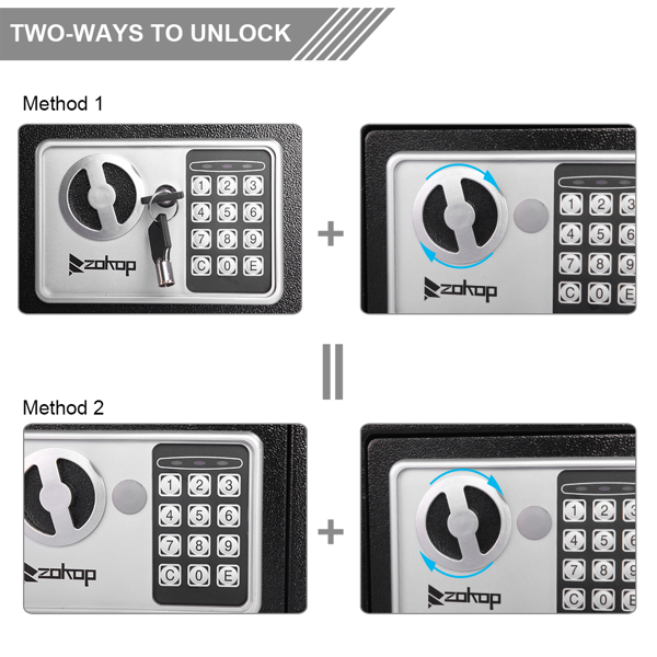 17E家用 电子密码保险箱 黑色箱体 银灰色面板【不含电池】-43