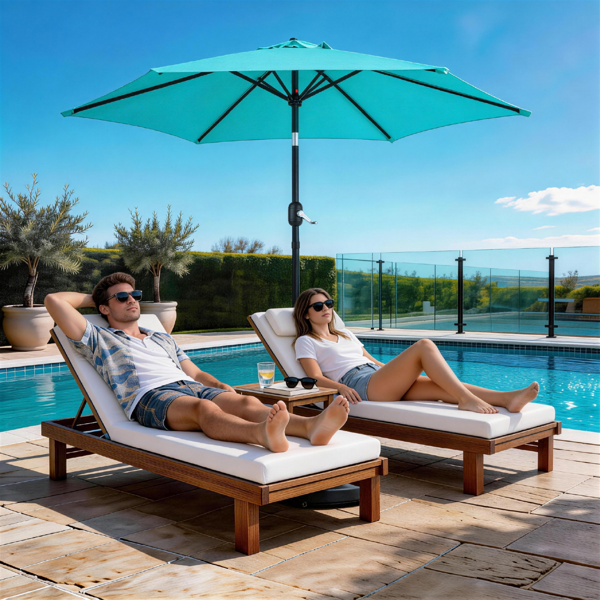 9FT 天蓝色  转向头 KD 圆形  太阳伞 涤纶布 6铁伞骨 铁中柱-28