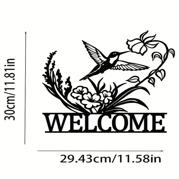 CIFbuy复古蜂鸟猫头鹰蝴蝶铁制挂墙装饰艺术套装（TikTok、temu下自提）-5