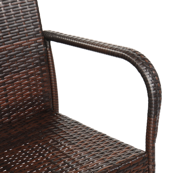 2pcs 棕色渐变 编藤吧椅-12