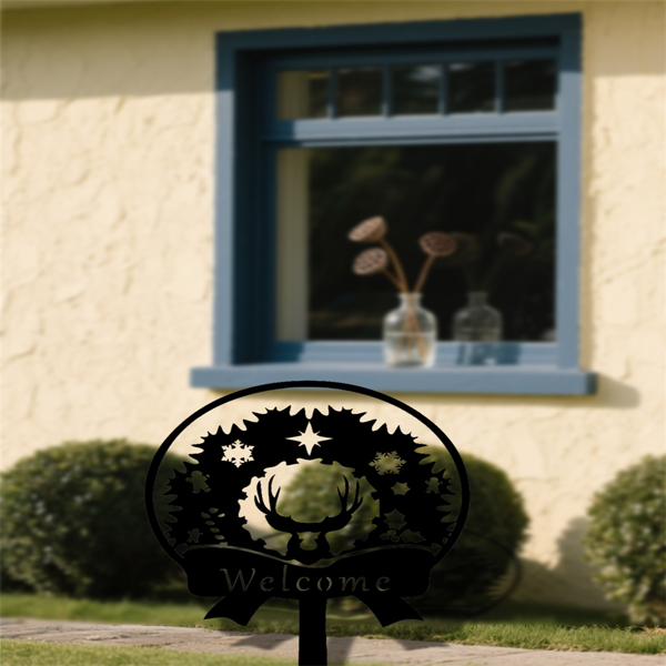 CIFbuy复古庭院圣诞装饰牌 户外节日花园庭院草坪标志牌（TikTok、temu下自提）-4