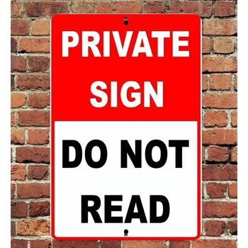 CIFbuy趣味讽刺禁止阅读金属标牌 12x8 英寸防锈耐用墙面装饰（TikTok、temu 下自提）