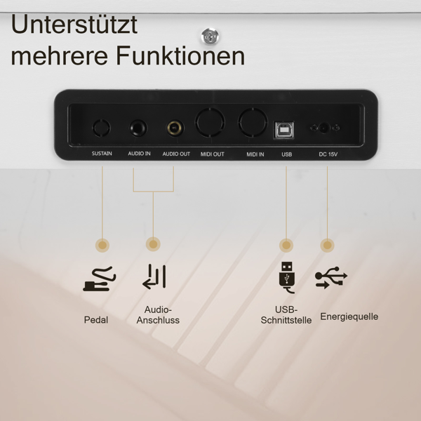 【AM不售卖】GDP-203 88键重锤键盘 嵌入式支架款 白色 电钢琴 德法-8