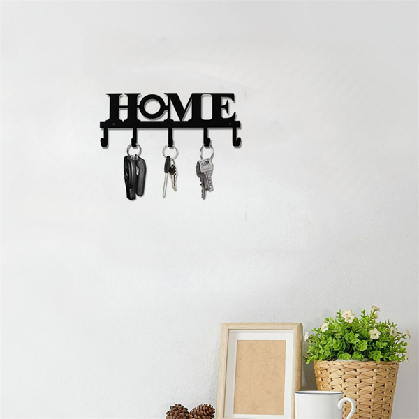 CIFbuy复古黑色金属壁钩套装 多功能墙架 家居储物装饰(TikTok、temu下自提)-9