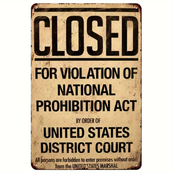 CIFbuy 复古禁酒令金属铝制标牌 20 年代风格家居酒吧装饰挂画（TikTok、temu 下自提）
