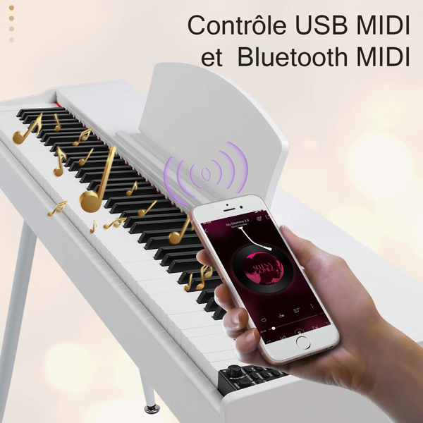 【AM不售卖】GDP-203 88键重锤键盘 嵌入式支架款 白色 电钢琴 德法-11