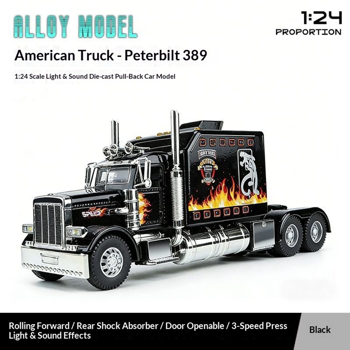 Semi Truck Toys for Boy Heavy Trucks,Metal Diecast Trucks Model Pull Back Cars with Light and Sound,Truck and Trailer Toys for Boys,Toy Trucks for Boys Age 4-8