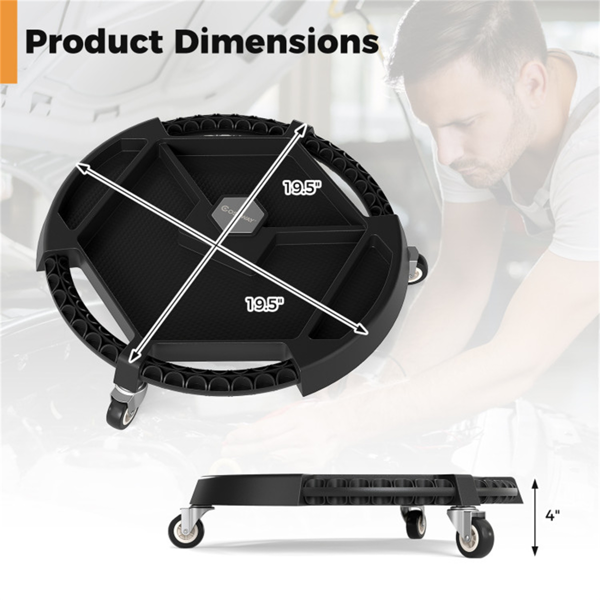 带4个储物舱和磁性支架的滚动车库工具车，360°旋转轮便携式工具托盘收纳器-5