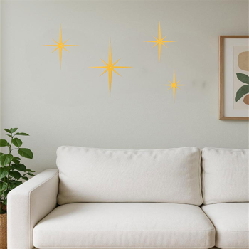 CIFbuy中世纪八角星形墙壁装饰铁制4件套简易安装(TikTok、temu下自提)