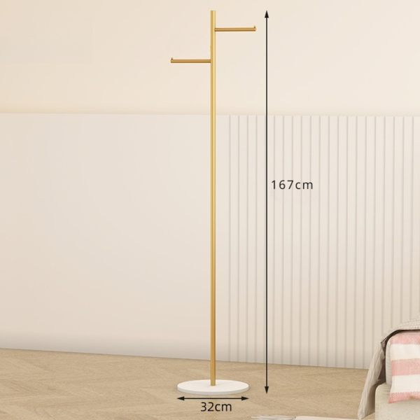 Clothing Rack, Golden Metal Freestanding Heavy Duty Clothes Rack with Marble Base, Multipurpose Garment Hanger for Bedroom, Hat, Scarf, Jacket-2