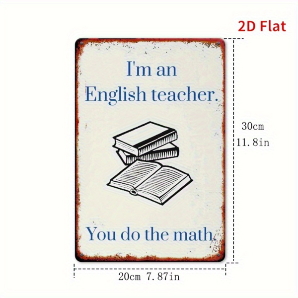 CIFbuy 英语教师复古金属标牌教学短语铁艺装饰家居咖啡馆车库教师礼品（TikTok、temu 下自提）-3