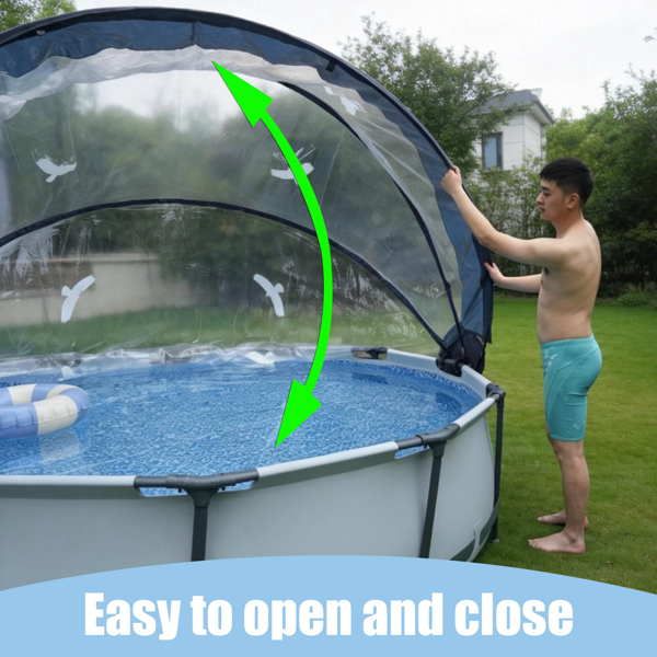 12英尺圆形多功能全天候泳池罩，适用于室外泳池，兼容清洁水和温水框架泳池--不支持self-pick up且不支持指定仓库发货-7