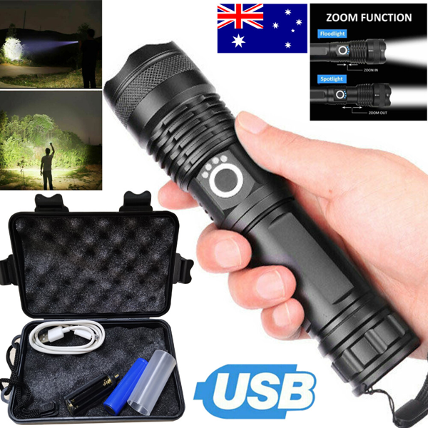 （2套）USB可充电LED手电筒5种照明模式户外露营徒步手电筒(各平台政策不同，链接已附相关资质，如无所需资质请勿上架)-7