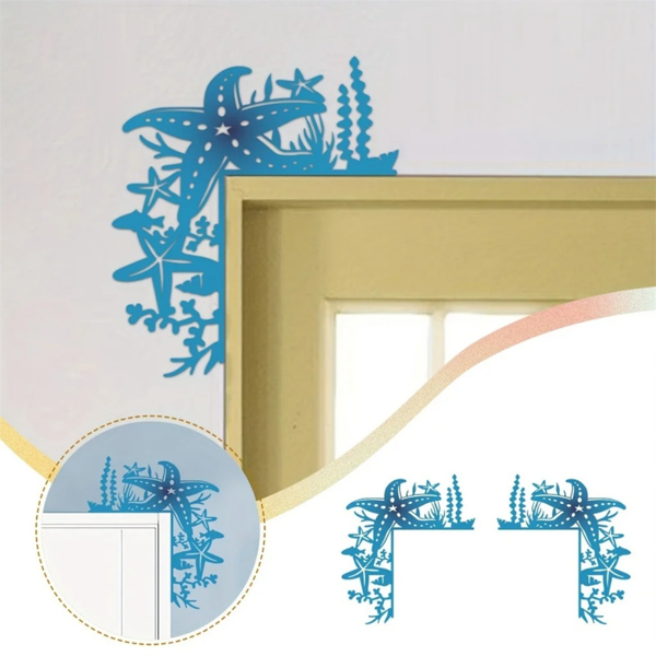 CIFbuy闪亮海星墙贴 女孩房海洋装饰 海滨主题卧室墙艺 可移除防水金属质感（TikTok、temu下自提）-6