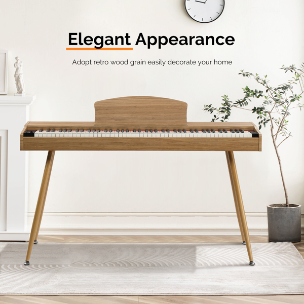 【AM不售卖】GDP-203 88键重锤键盘 嵌入式支架款 自然原木 电钢琴 美国-11