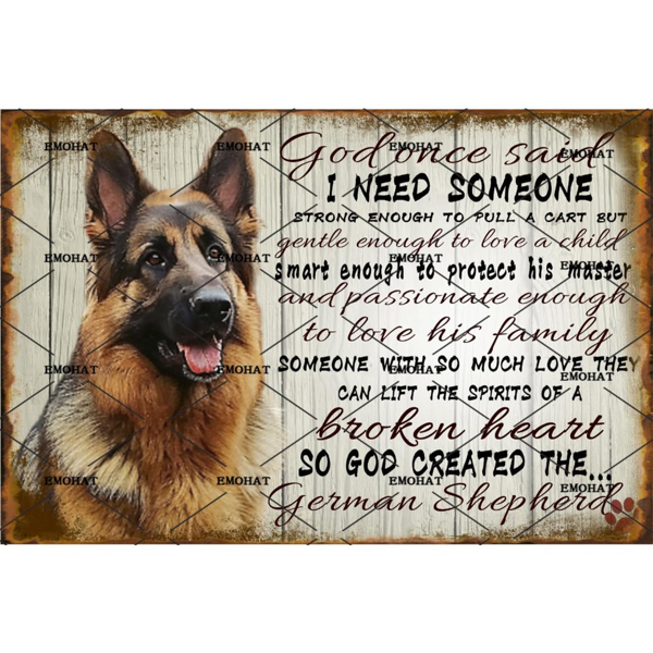 CIFbuy 复古金属铁皮牌德牧图案装饰家居客厅男人洞穴墙面装饰（TikTok、temu 下自提）-1