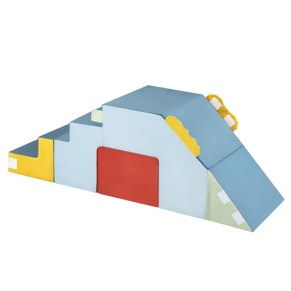 三合一婴儿软质泡沫登山车，带滑梯，可转换天鹅绒游戏套装，带桌椅，可清洗的攀爬块-2