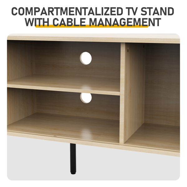 橡木色 浮雕 刨花板 椭圆台面 147*35*58cm 推拉格栅门 电视柜-10