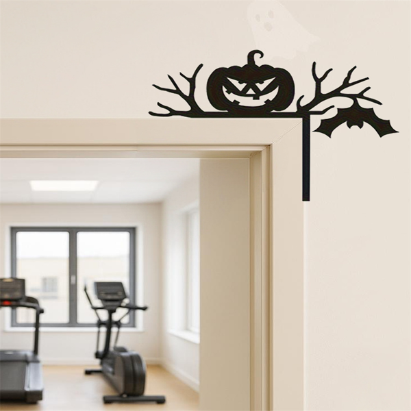 CIFbuy神秘黑色剪影门饰 万圣节幽灵卡通挂饰 哥特窗框派对家居户外装饰(TikTok、temu下自提)-4