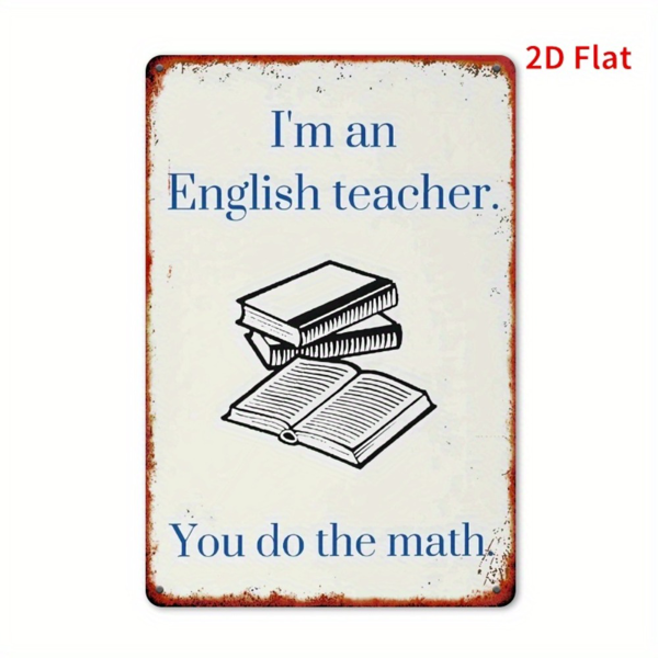 CIFbuy 英语教师复古金属标牌教学短语铁艺装饰家居咖啡馆车库教师礼品（TikTok、temu 下自提）-1