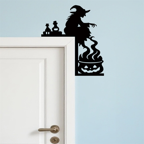 CIFbuy哥特风格女巫坩埚铸铁铁制门挂墙饰 万圣节圣诞新年节日装饰礼物(TikTok、temu下自提)-3