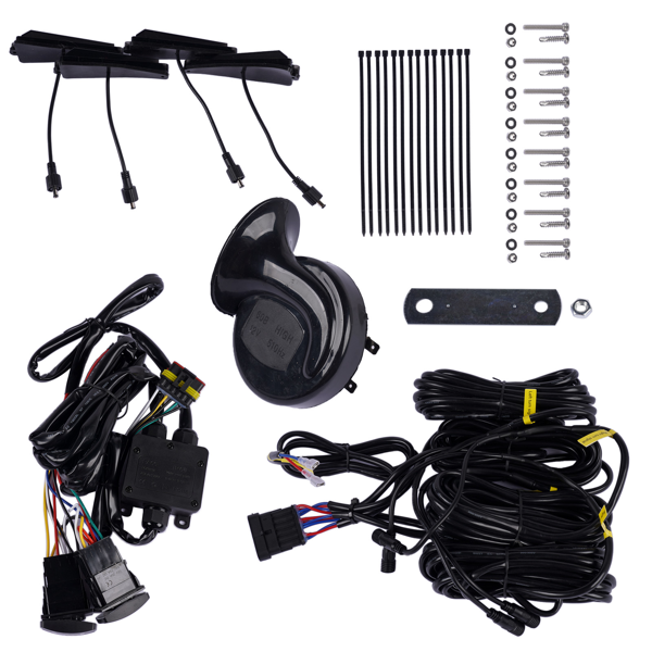 转向灯套件 UTV Turn Signal Kit w/ 110D Horn Street Legal Rocker Switch Triangle LED Lights Replacement for Polaris, Can-Am, Teryx, CFMoto-3