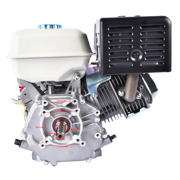 A3 四冲程 420cc 15HP OHV水平轴汽油发动机红色 4 Stroke 15HP 420cc Gas Engine, Horizontal Shaft OHV Gas Motor, Shaft 1" (25mm) Diameter, Go Kart Motor Engine for Log Splitters Compressors Lawn Mowers-13