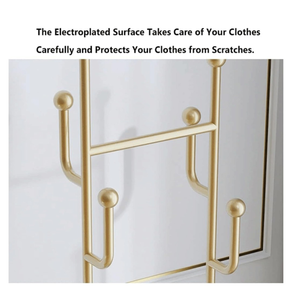 Clothing Rack, Golden Metal Freestanding Heavy Duty Clothes Rack with Marble Base, Multipurpose Garment Hanger for Bedroom, Hat, Scarf, Jacket-5