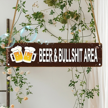 CIFbuy 农家木质标牌啤酒与胡言乱语区壁挂装饰公园农舍商用装饰牌（TikTok、temu 下自提）